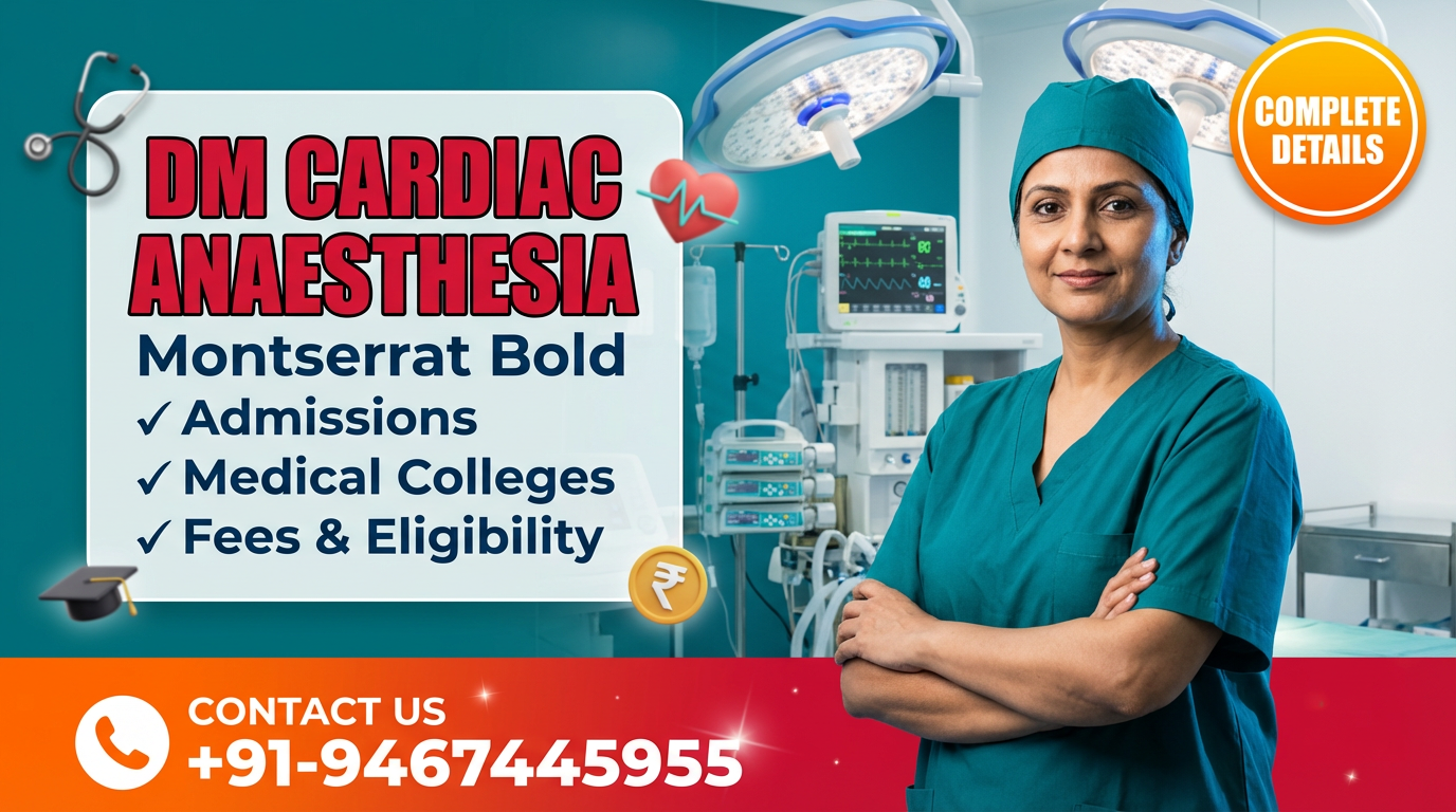 DM Cardiac Anaesthesia: Admissions, Medical Colleges, Fees, Eligibility criteria details
